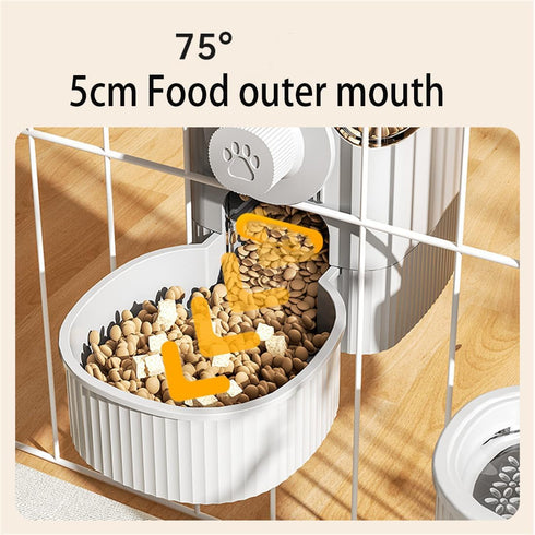 Cage Hanging Bowls Refillable Food Bowl Pet Dog Cat Bowls Kennel Crate Double Bowls for Food and Water with Automatic Water Food Dispense Feeder for Puppy Cat Rabbit (Food Bowl- Grey)