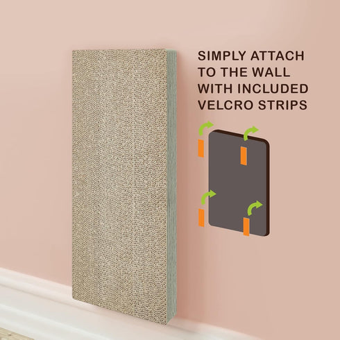 Way Basics Premium Wall Mount Scratch Pad Cat Scratcher with Silvervine Catnip, zBoard Lasts 2X Longer