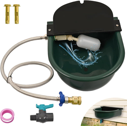 boajf Automatic Dog Water Dispenser with Drain Valve, 1 Gallon Outdoor Auto Water