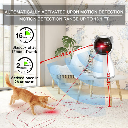 YVE LIFE 4th Laser Cat Toys for Indoor Cats,The Generation Real Random Trajectory Motion Activated Rechargeable