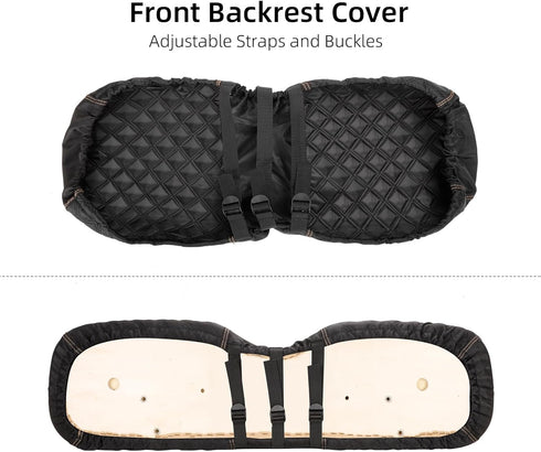 Roykaw Golf Cart Seat Covers, 1680D Oxford Cloth, Universal for EZGO TXT, Backrest Bottom Cover, No Drilling, Washable