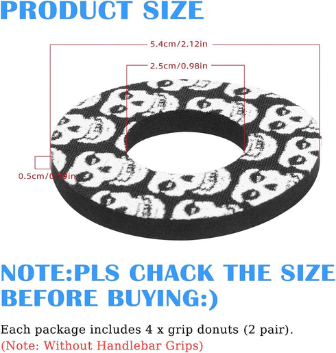 PRO CAKEN Non-Slip Moto Grip Donuts, 2 Pair Handlebar Grips for MX ATV Dirt Bike Quad Bicycle Accessories