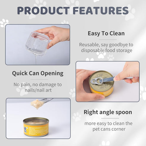4Pack 3oz 2.56''/65mm Canned Cat Food Storage Container for Cat Cans, Transparent Plastic Pet Food Sealer with Airtight