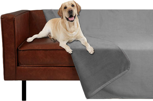 Ameritex Reversible Pet Bed Blanket, 100% Waterproof Velvet, Super Soft for Sofa and Bed, 68x82 Inches, Light Grey+Grey