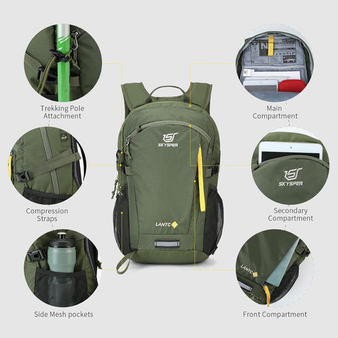 SKYSPER Small Hiking Backpack, 20L Lightweight Travel Daypack for Women and Men