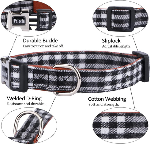 Soft &Comfy Bowtie Dog Collar,Detachable and Adjustable Bow Tie Collar,for Small Medium Large Pet (Medium (Pack of 1), Black and Whit)