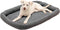 Furhaven Dog Bed for Large/Medium Dogs, 100% Washable, Sherpa Fleece Bolster Crate Pad - Gray, Large
