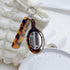 jiingekk Multifunctional Fashion Keychain Leopard Comb and Mirror Stylish Hair Care Keychain Creative Bag Pendant