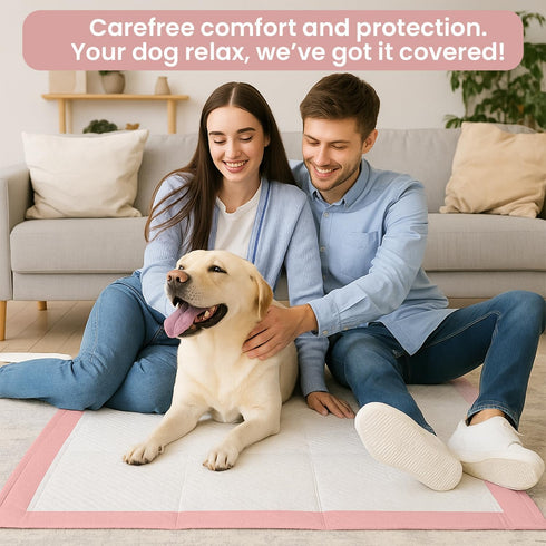 50 Count 18X24 Inch FPN Pink Puppy Pads for Dogs | Disposable Pee Pads for Dogs & Puppies | Dog Training Pads, Large