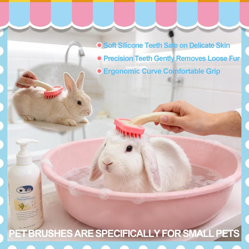KALAMANDA Trimmers Rabbit Grooming Kit, Rabbit Brush for Shedding with Bunny Nail Clipper, Rabbit Nail with Pet Combs