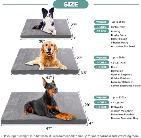 Vonabem Waterproof Dog Beds for XL Large Dogs, Washable with Removable Cover, Orthopedic Foam Pet Bed, Anti-Slip 42 inch