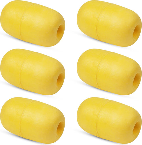 SILANON Marine Rope Floats, 4/6pcs Crab Trap Buoy Fishing Marker Buoys, Yellow Oval Water Floats