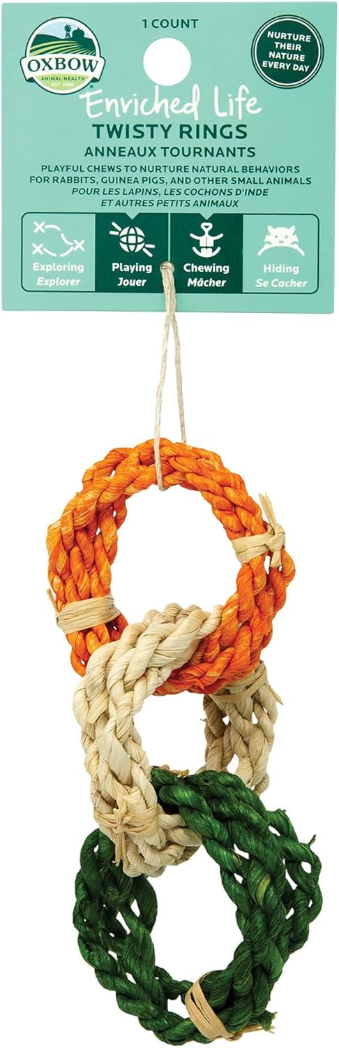 Oxbow Enriched Life Twisty Rings, Rabbit & Guinea Pig Toy, Hamster, Chinchilla
