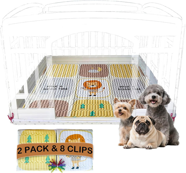 YYVULOON Washable Pee Pads with 4 Clips,39"x39",2-Pack,Quick-Absorbent Leakproof Non-Slip Reusable,for Potty Training&Disabled Dog,Fits