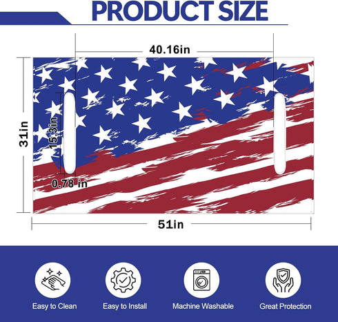 Golf Cart Seat Cover, 100% Microfiber Golf Cart Seat Towel Blanket for All 2-Seater Carts (USA Flag)
