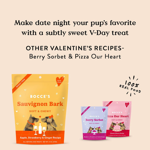 Bocce's Bakery Sauvignon Bark Treats for Dogs, Wheat-Free, Soft & Chewy Cookies, 6 oz