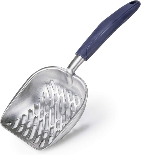 Cat Litter Scoop, Aluminum Alloy Sifter with Long Handle, Deep Shovel Poop Sifting for All Cat Litter Types