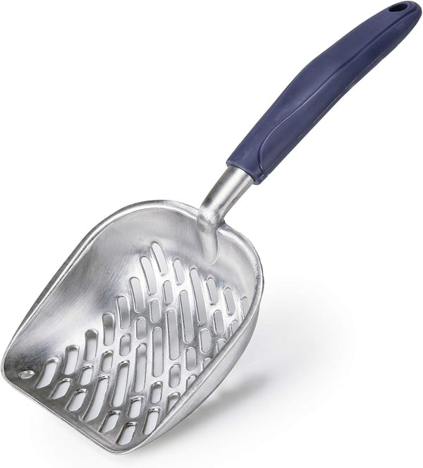 Cat Litter Scoop, Aluminum Alloy Sifter with Long Handle, Deep Shovel Poop Sifting for All Cat Litter Types