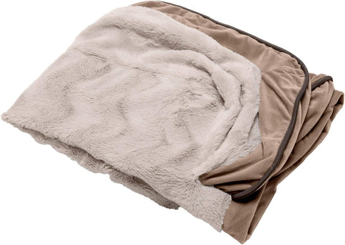 Furhaven Replacement Dog Bed Cover - Perfect Comfort Plush & Velvet Waves, Machine Washable, Brownstone, Jumbo