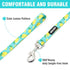 azuza Dog Collar and Leash Set, Lemon Patterns on Blue Nylon Collar and Matching Leash for Large Dogs