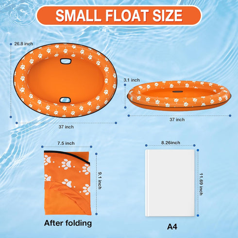 Pet Soft Dog Float Raft - Inflatable Swimming Float for Summer (Small, Orange)