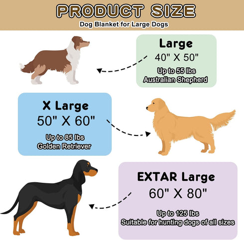 Upgraded Dog Blankets for Large Dogs, Washable 40" x 50", Soft Pet Mat Throw Cover for Kennel Crate Bed, Cute Paw