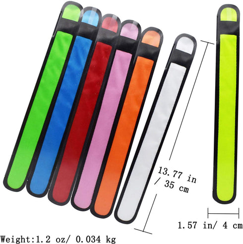 LED Glow Slap Bracelets - Light Up Wristbands for High Visibility Safety Gear, Fits Women Men