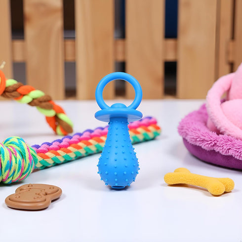 Juroicessry 1 Blue Dog Pacifier,Chew Toys,Mini Bite Resistant Bell Shape Rubber Pacifier,Pet Dog Puppy Molar Chew