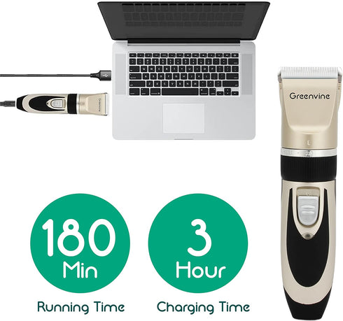 Dog Shaver Clippers Low Noise - Professional Pet Grooming Kit with Rechargeable Dog Trimmer, Comb Guides, Scissors,