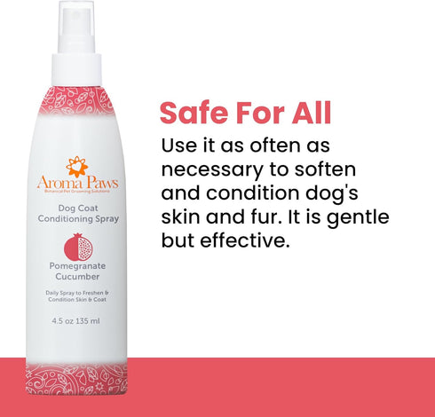 Scented Dog Coat Spray – Cleansing, Conditioning, Moisturizing – Aromatic Puppy Spray – 4.5 Oz., Pomegranate Cucumber