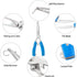 Fishing Pliers + Fish Hook Remover, Line Cutter, Curved Nose Fishing Tackle Tool Set (Blue)