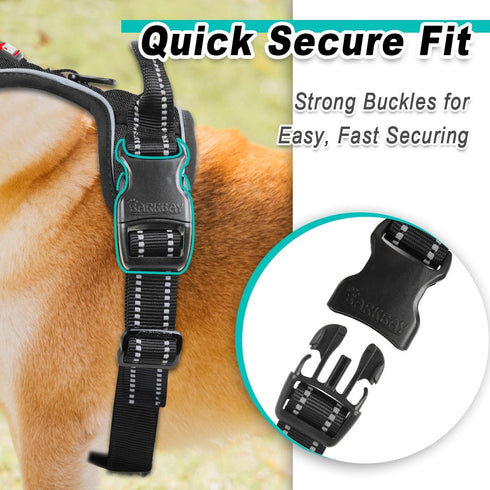 BARKBAY Dog Harness No Pull for Small Dogs - Adjustable, Reflective, Comfortable, Heavy-Duty, Black