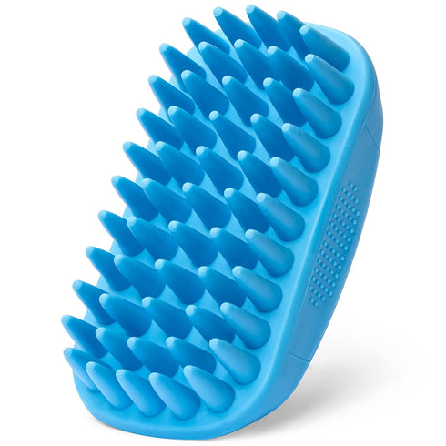 Rubber Dog Bath Brush, Silicone Pet Wash & Massage Brush for Bathing, Massaging & De-shedding