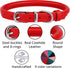 BRONZEDOG Rolled Leather Dog Collar for Small to Large Dogs with QR ID Tag, Scarlet Red (S: 12-14 Inch)
