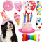 Dog Birthday Toys - Happy Birthday Gift for Dogs, Squeaky Plush Cake Hat Bandana for Small & Medium Dog Birthday Party