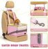PETSFIT Small Dog Car Seat, Portable Booster Seat with Clip-On Leash, Adjustable Straps for Pets Up to 25lbs (Pink)