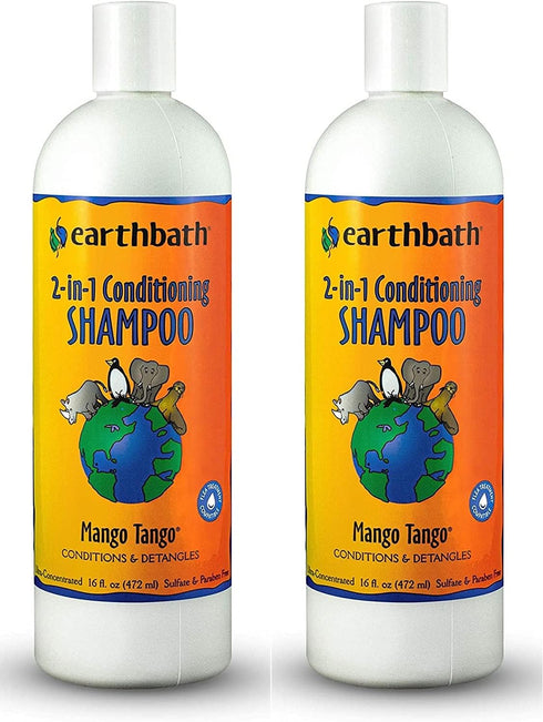 earthbath, Mango Tango 2-in-1 Conditioning Shampoo - Cruelty Free Dog Shampoo and