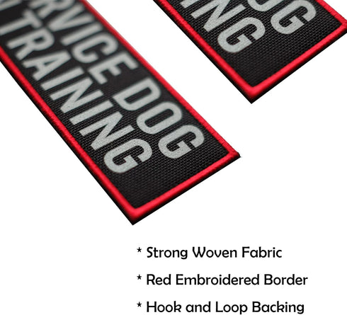 2 Pcs Reflective Service Dog in Training Patch Set, Hook and Loop Fastener for Dog Vest Harness