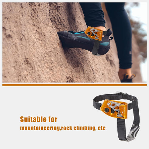 Quick Step Foot Ascender for Outdoor Rock Climbing, Tree Arborist Rappelling Device for 8-13mm Rope