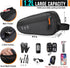 WOTOW Top Tube Bike Bag - Water Resistant Reflective Bicycle Front Frame Bag with Two Side Pockets