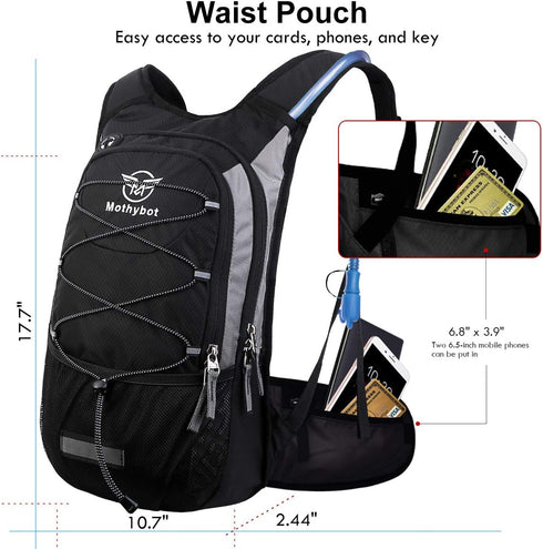 Insulated Hydration Backpack Pack with 3L BPA Free Leak Proof Water Bladder for Hiking Camping