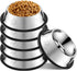 8 Pack Stainless Steel Dog Bowls - Non-Slip Pet Feeding Bowls with Rubber Base for Cats & Dogs (7 oz)
