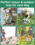 QDAN Dog Toys Soccer Ball with Straps - 10 Inch Durable Herding Ball for Extra Large Dogs, Outdoor Water Toy, Birthday