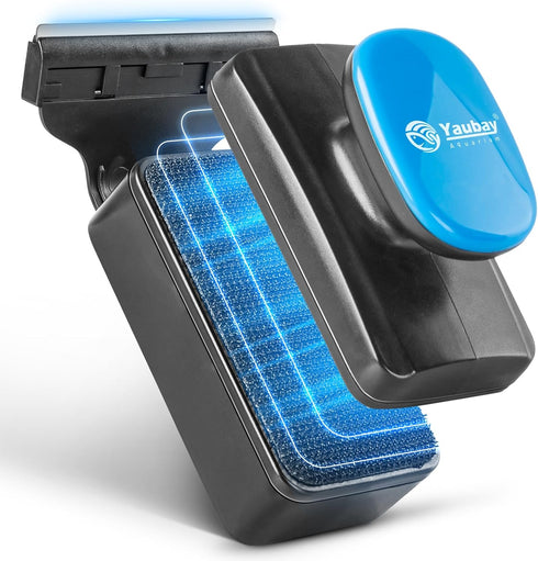 Yaubay Aquarium Magnet Glass Cleaner, Magnetic Fish Tank Cleaner with Algae Scraper,