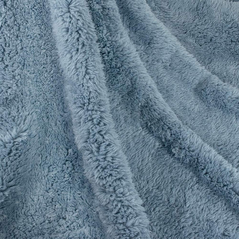 PetAmi Fluffy Waterproof Dog Blanket for Bed, Large Dogs, Soft Warm Pet Sherpa Throw, Washable Mat, Dusty Blue, 60x80