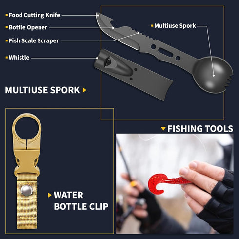 Gifts for Men, 14 Pcs Survival Kits and Equipment, Christmas Stocking Stuffers, Cool Gadgets for Camping