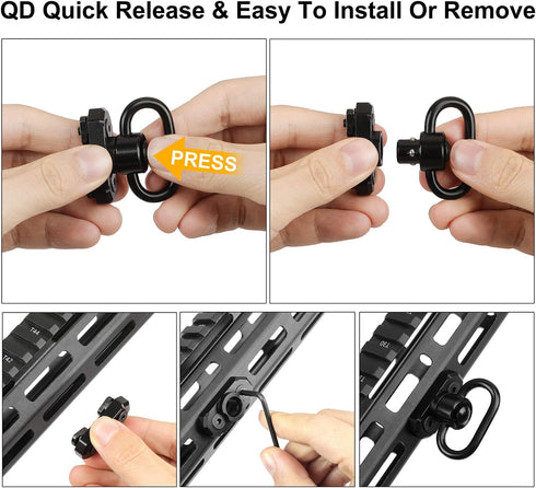 Two Point Traditional QD Sling with 1.25" Swivels, 2 Point Sling Mounts for Mlock