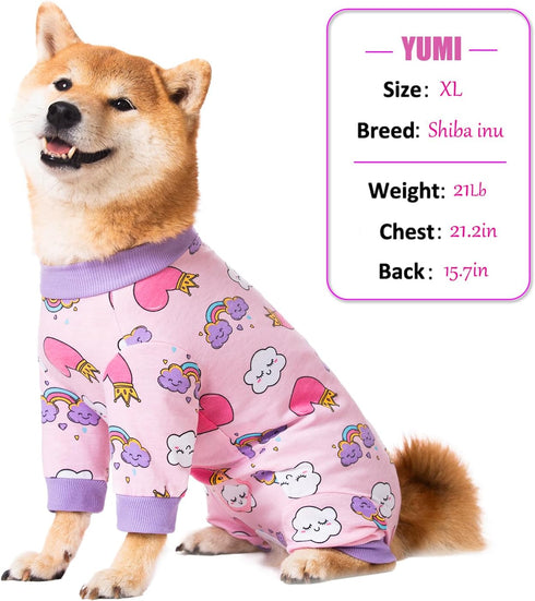 Dog Recovery Suit for Small Medium Large Dogs, Anti Licking Comfort Bodysuit Onesie (Medium, Pink Heart)