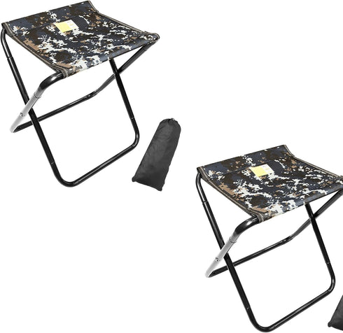 CHENEDY Camping Stool,2-Pack Portable Folding Stool with Carry Bag, 12in Portable Folding Chair