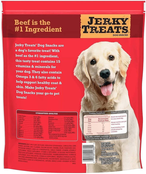Jerky Treats 15 3 60 oz, Packaging (1 Pack) Tender Beef Strips Dog Snacks Vitamin& Mineral& Omega Made in USA, New